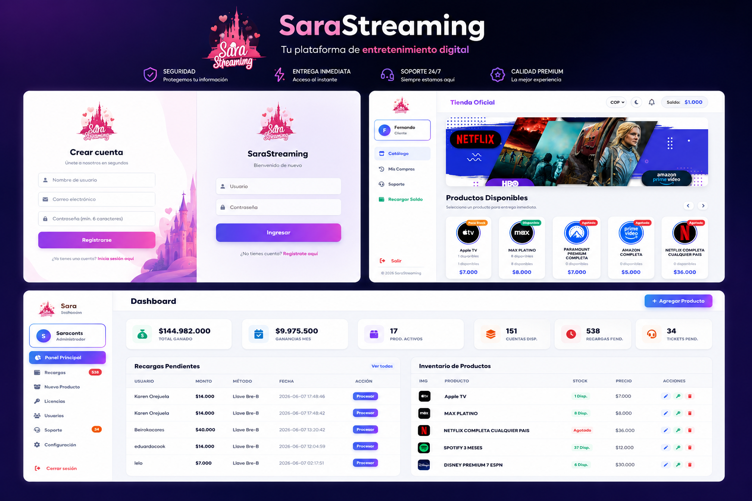 Tienda Online (Venta De Cuentas Streaming)