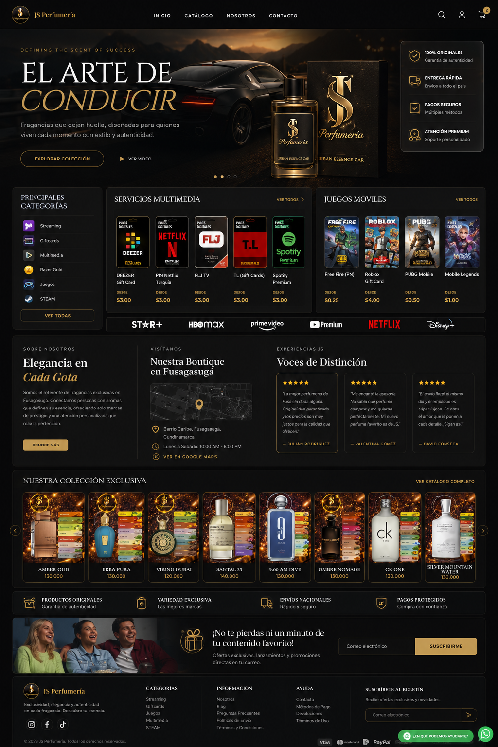 Landing Page y Catalogo