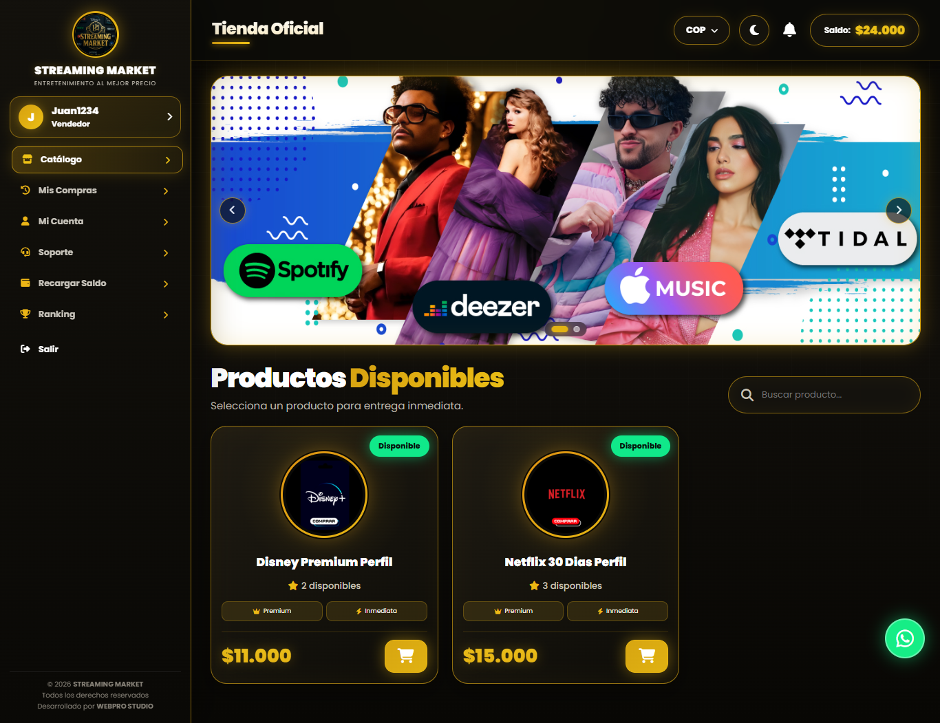 Tienda Streaming Streaming Market